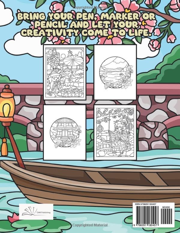 Whimsical Japan: A Relaxing Coloring Journey
