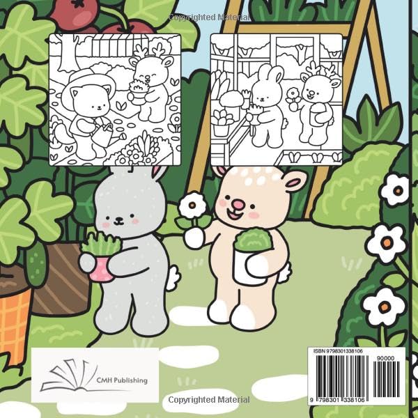 Bold and Easy Cozy Friends Coloring Book: Cute and Adorable Small Little Garden Coloring Pages