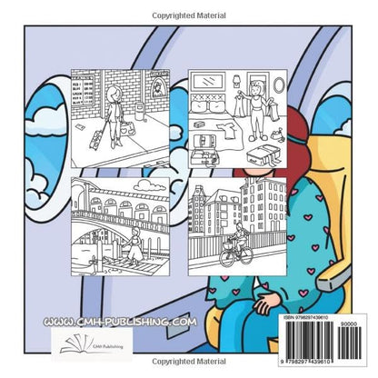 Wanderlust Girl, World Adventures Coloring Book