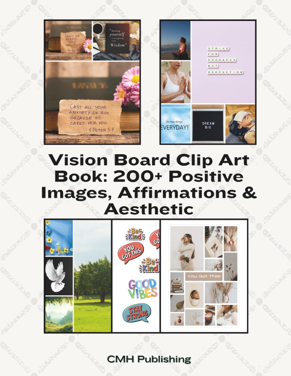 Cover of 'Vision Board Clip Art Book: 200+ Positive Images' — vision board book by CMH Publishing