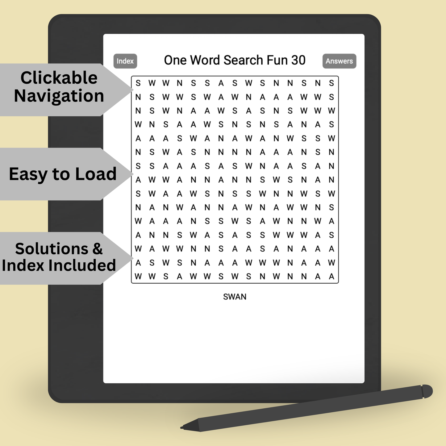 Interactive Word Search Puzzle Book – Animals, 80 Fun One-Word Games