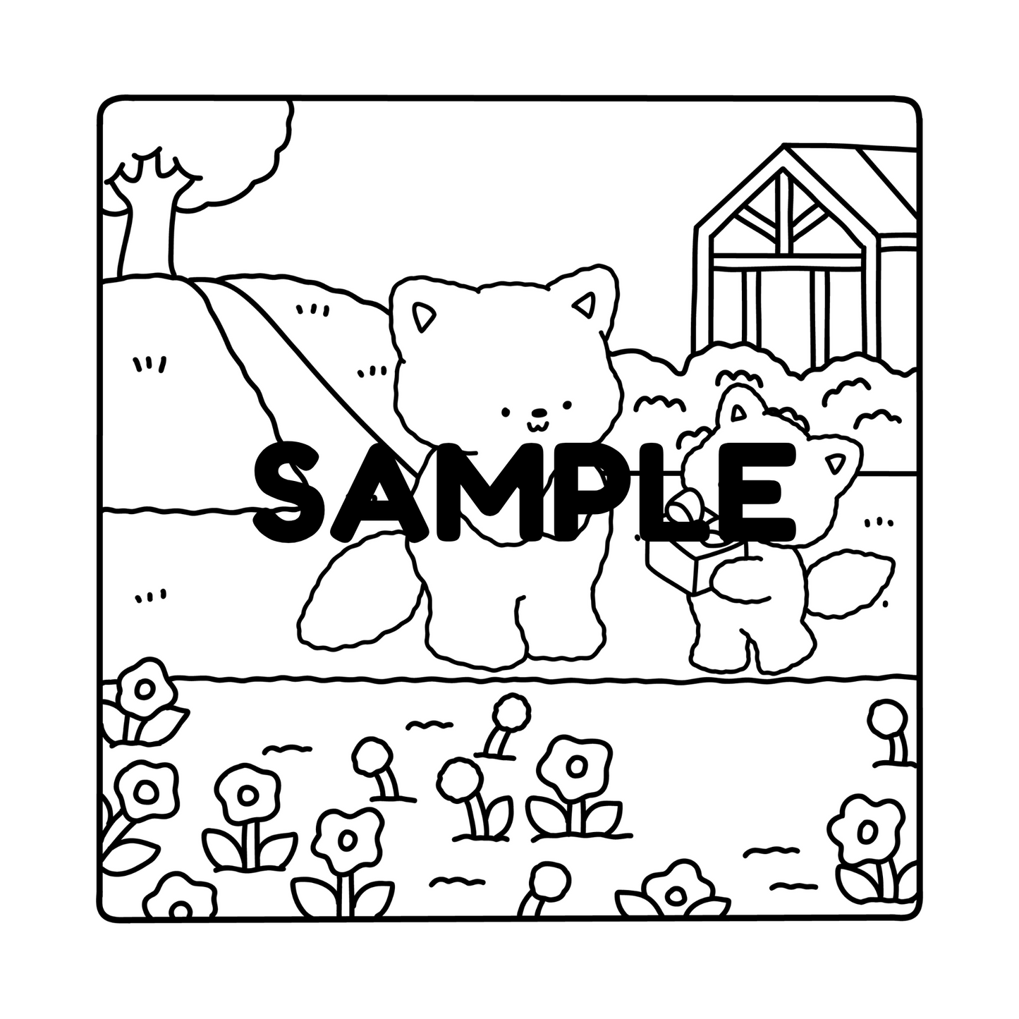 Cozy Times Mothers Day Cute Animal Characters | Hygge Moments HandDrawn Pages | 10 Digital Coloring Book | Instant Printable PDF Download