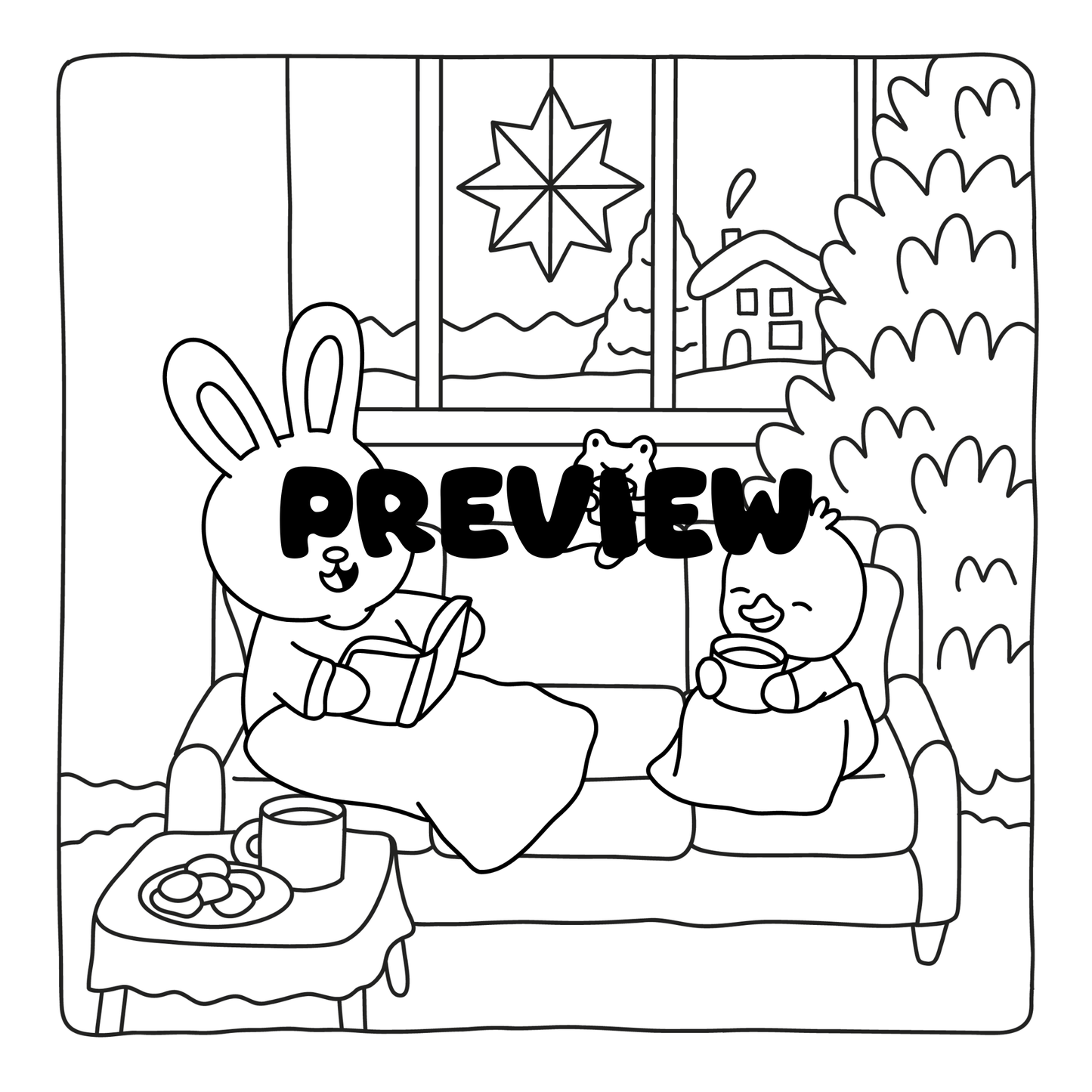 Cozy Christmas Animal Friends Coloring Book Digital PDF