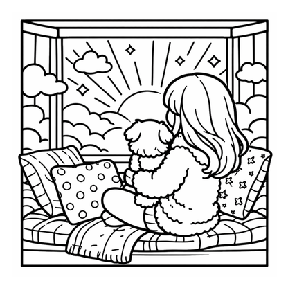 Cozy Mornings & Cuddly Pets: Bold & Easy Coloring Book for Relaxation