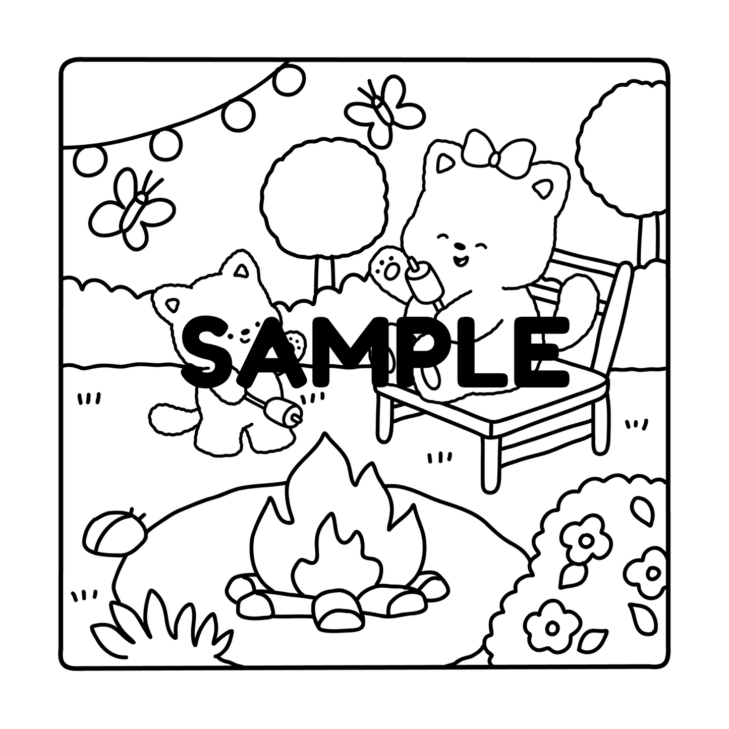 Cozy Times Mothers Day Cute Animal Characters | Hygge Moments HandDrawn Pages | 10 Digital Coloring Book | Instant Printable PDF Download