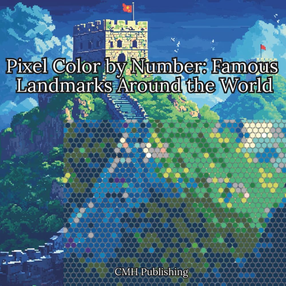 Pixel Color by Number Famous Landmarks Mosaics