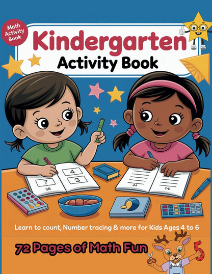 Kindergarten Math Activity Book: Kids Learning Math Workbook Learn to Count, Number Tracing, and More for Kids Ages 4-6