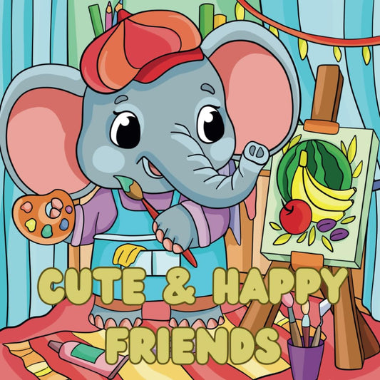 Cute and Happy Friends Coloring Book |35 Designs for All Ages