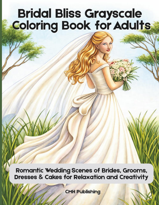Bridal Bliss Grayscale Coloring Book