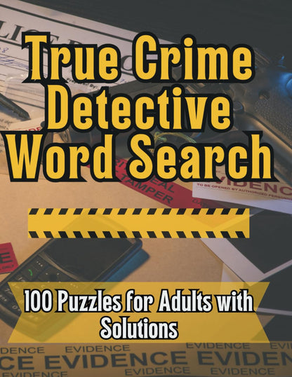 True Crime Detective Word Search for Adults Large Print Word Search