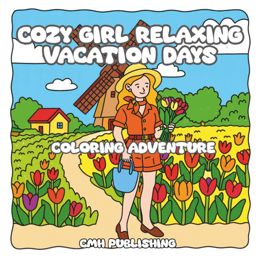Cozy Girl Relaxing Vacation Days Coloring Adventure