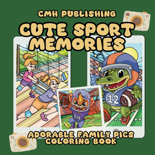 Cute Sport Memories Coloring Book, Adorable Family Pics Simple Coloring Pages for Relaxation