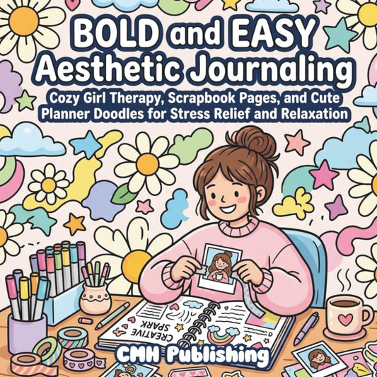 Bold and Easy Aesthetic Journaling: Cozy Girl Therapy Coloring Book