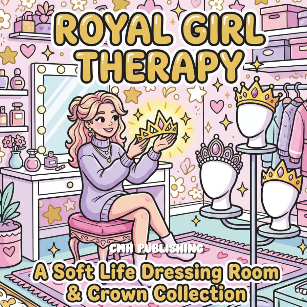 Cover of 'Royal Girl Therapy: Bold & Easy Soft Life Coloring Book' — adult coloring book by CMH Publishing