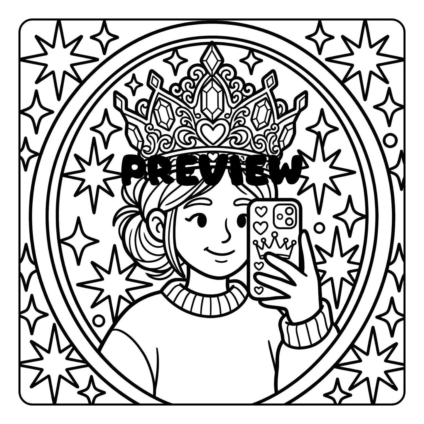 Crowned in Comfort: Bold & Easy Coloring Book of Royal Relaxation and Soft-Life Tiara Dreams