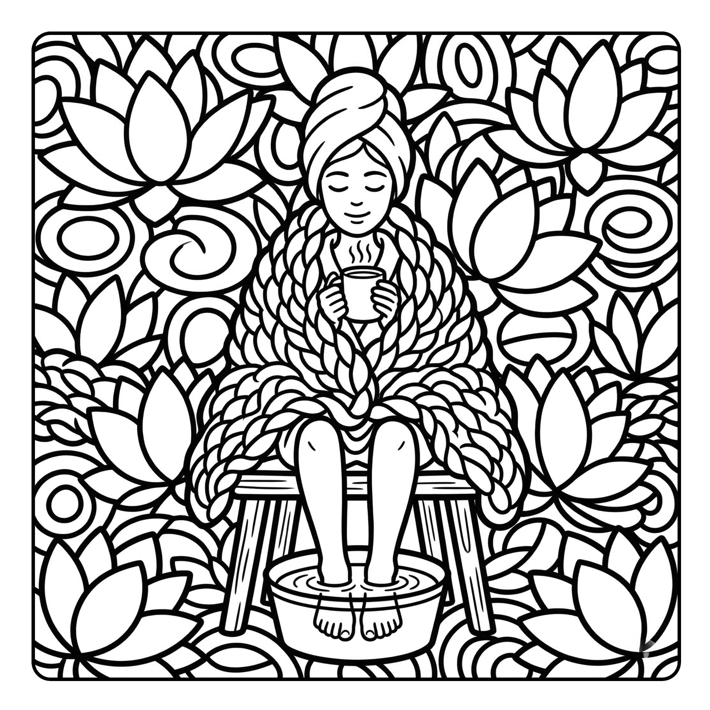 Cozy Chunky Knit Coloring Book: Relaxing Hygge Designs with Ultra-Thick Lines, Digital PDF
