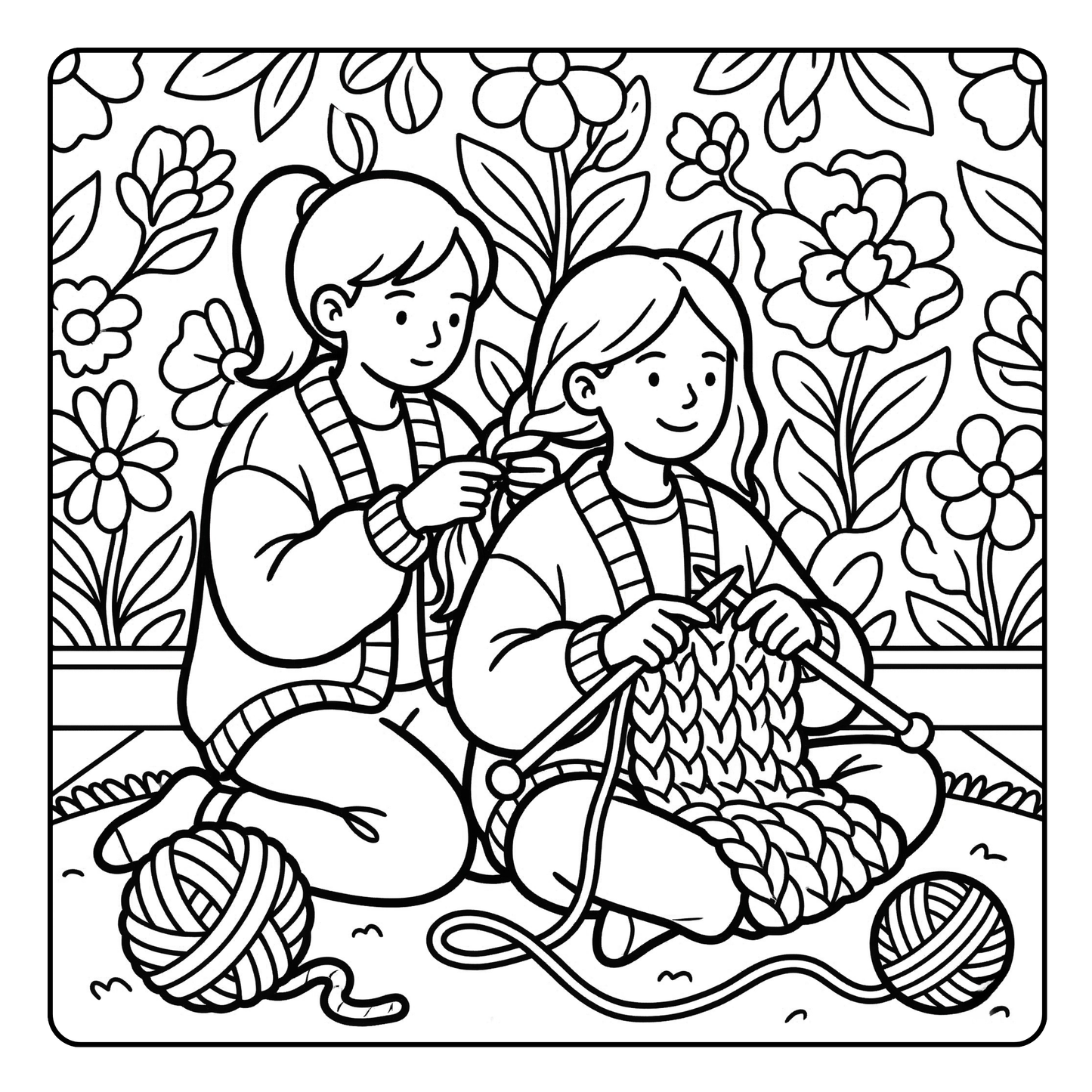 Cozy Sisters & Chunky Knits: Bold & Easy Little Women Inspired PDF Coloring Book