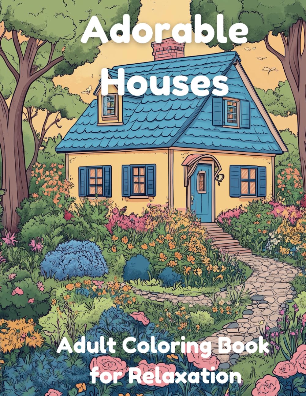 Adorable Houses: Adult Coloring Book for Relaxation (Houses and Landscapes)