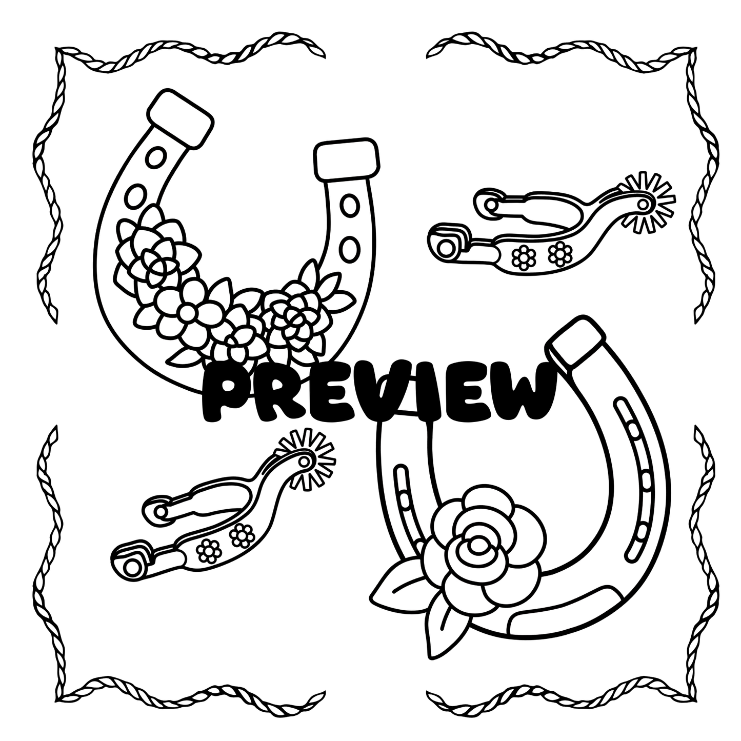 Cowgirl Coloring Book for Kids, PDF Printable