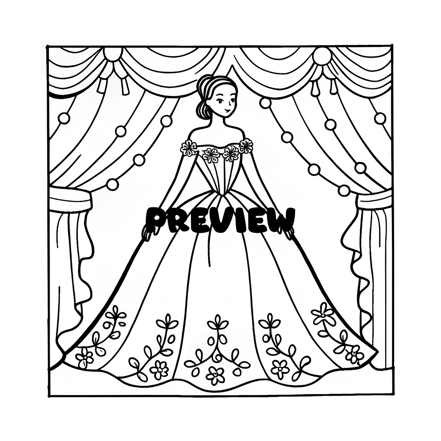 Quinceañera Dreams Coloring Book, Digital PDF