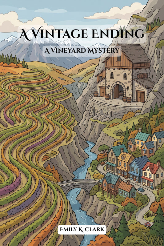 Cover of 'A Vintage Ending: A Vineyard Mystery' — cozy mystery novel by Emily K. Clark