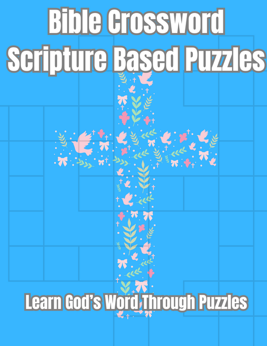 Bible Scripture Crosswords | 52 Printable Christian Crossword Puzzles Book for Adults, Seniors, and Teens
