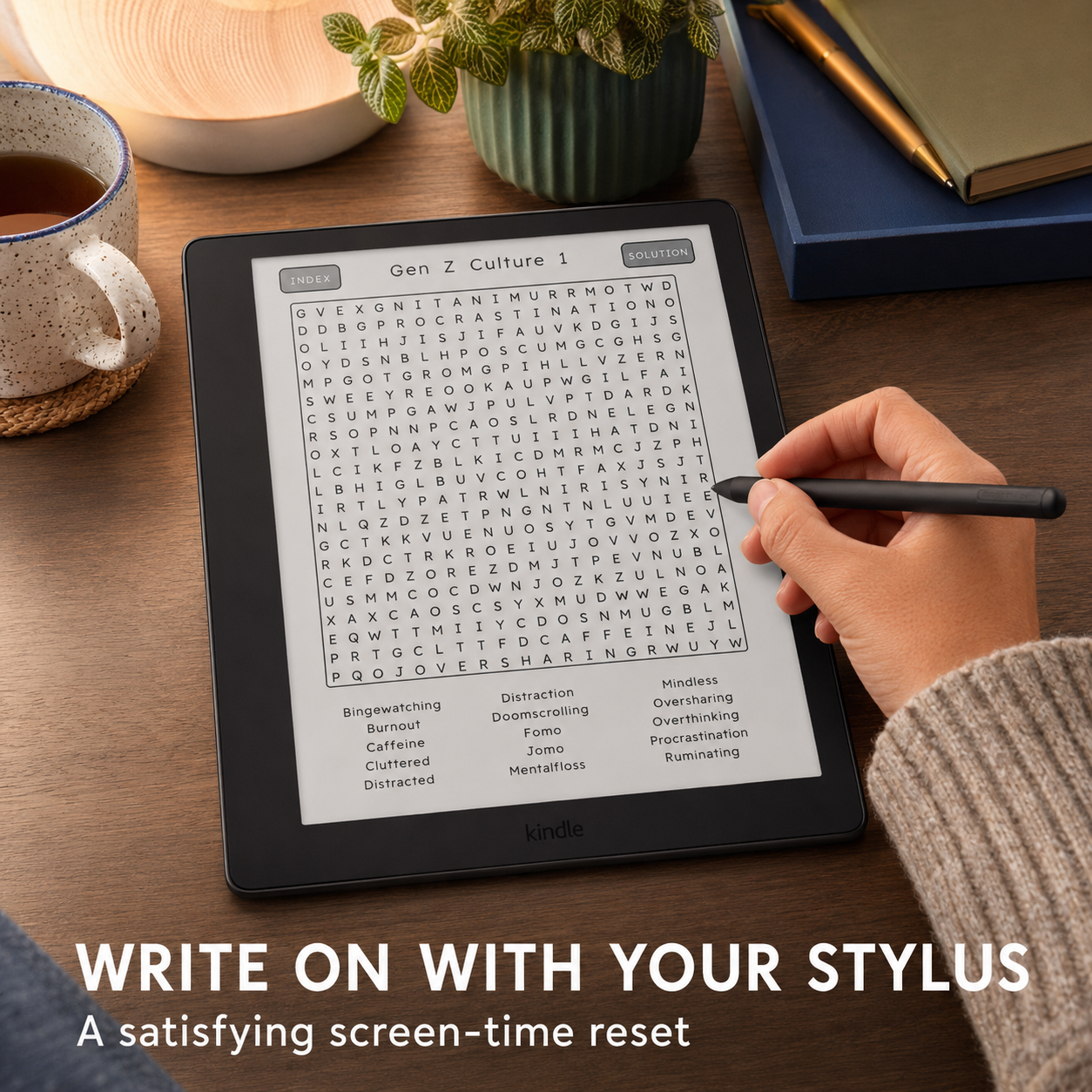 Gen Z Pop Culture Word Search for Kindle Scribe | 80 Interactive Puzzles for Adults