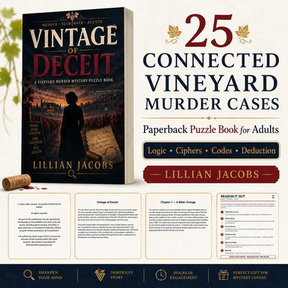 Vintage of Deceit: 25 Connected Vineyard Murder Mystery Puzzles for Adults