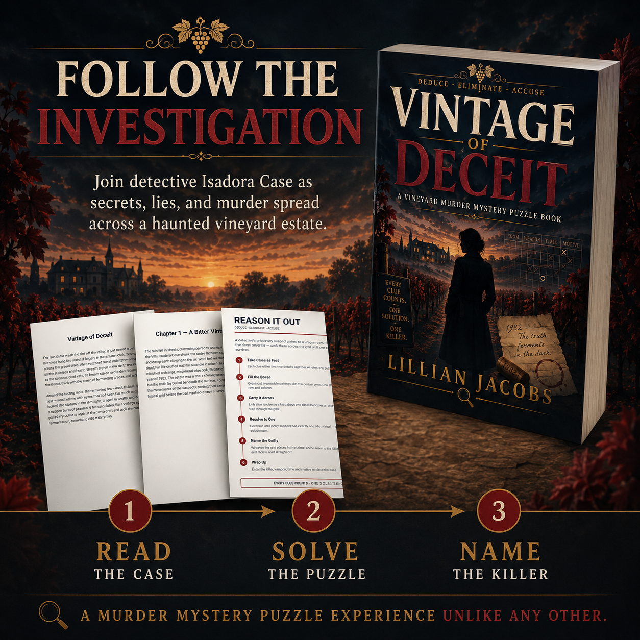 Vintage of Deceit: 25 Connected Vineyard Murder Mystery Puzzles for Adults
