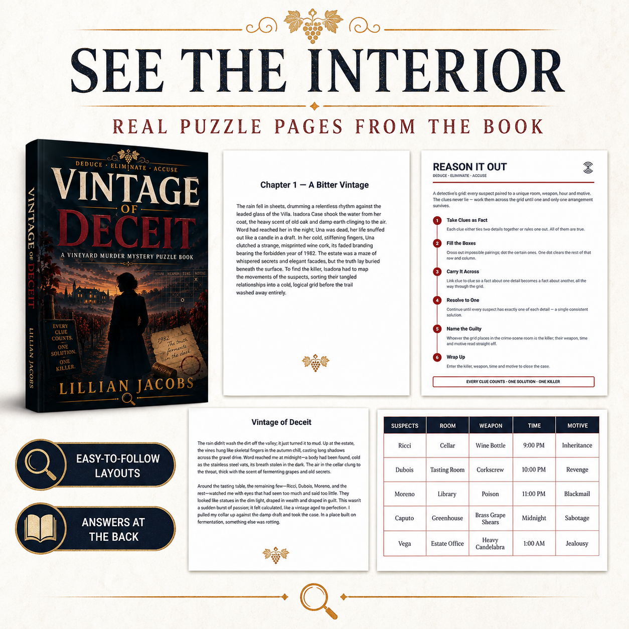 Vintage of Deceit: 25 Connected Vineyard Murder Mystery Puzzles for Adults