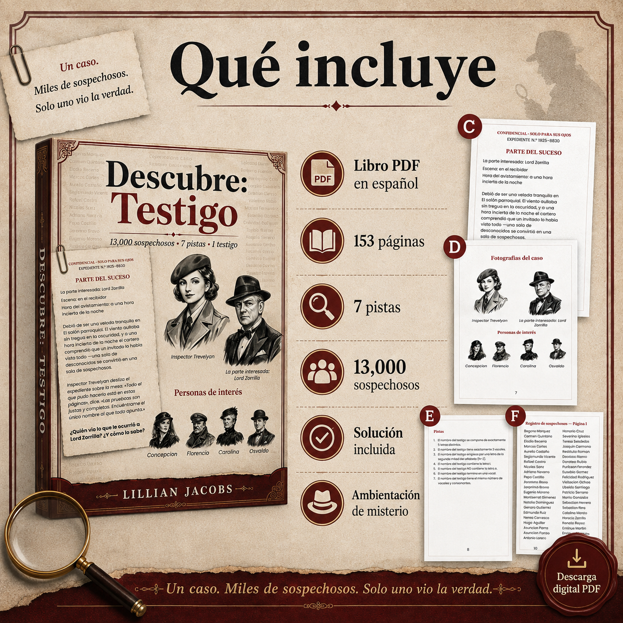 Encuentra al Testigo Printable PDF Puzzle