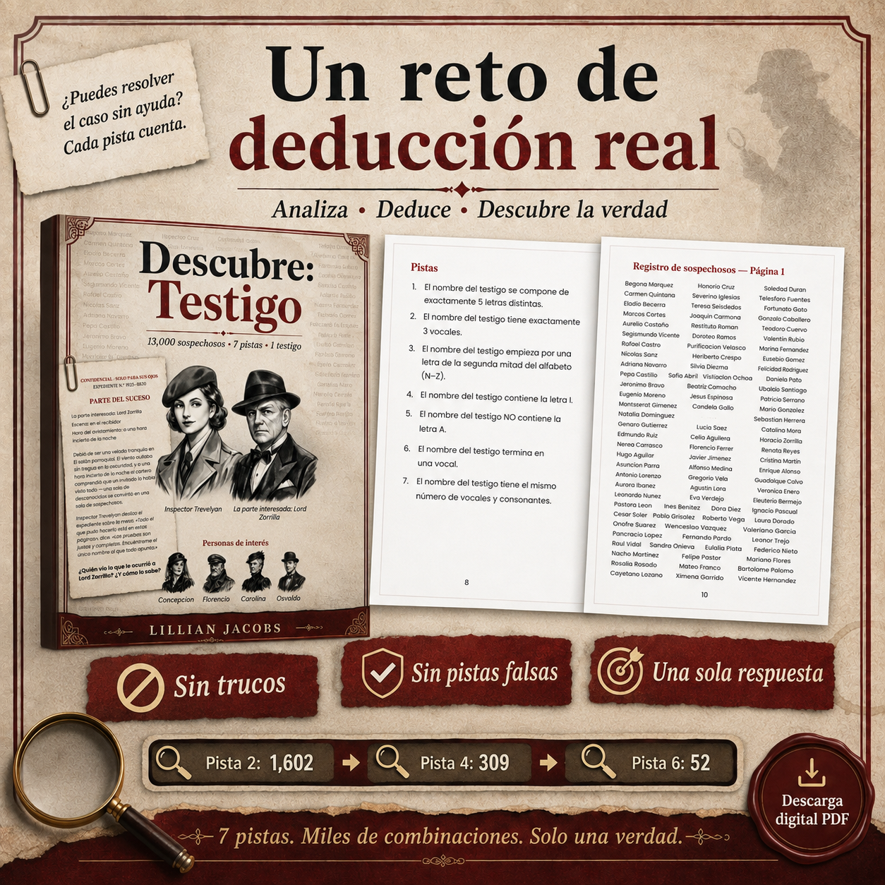 Encuentra al Testigo Printable PDF Puzzle