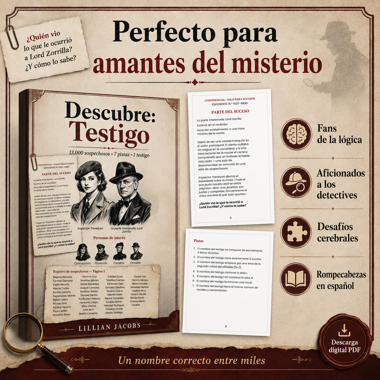 Encuentra al Testigo Printable PDF Puzzle