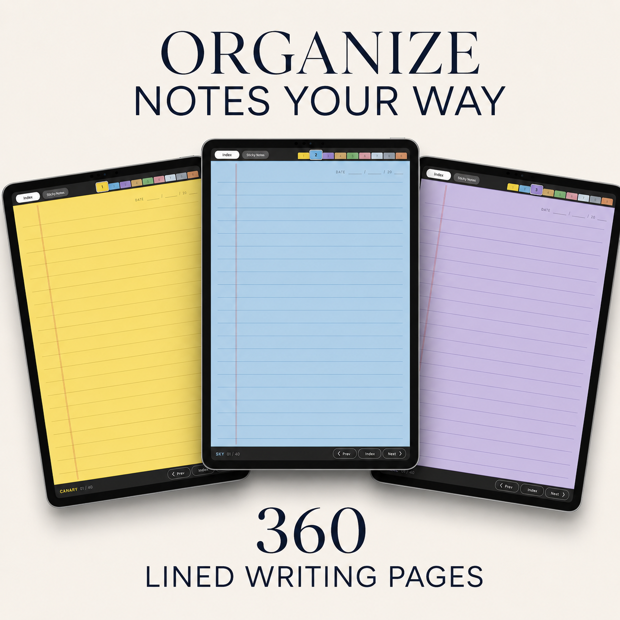 Digital Legal Pad for Kindle Scribe Colorsoft – Hyperlinked Notebook with 9 Color-Coded Sections
