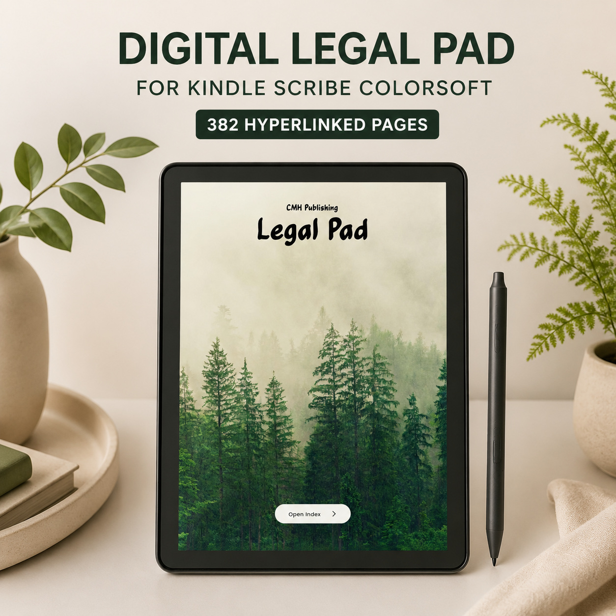 Digital Legal Pad for Kindle Scribe Colorsoft – Hyperlinked Notebook with 9 Color-Coded Sections