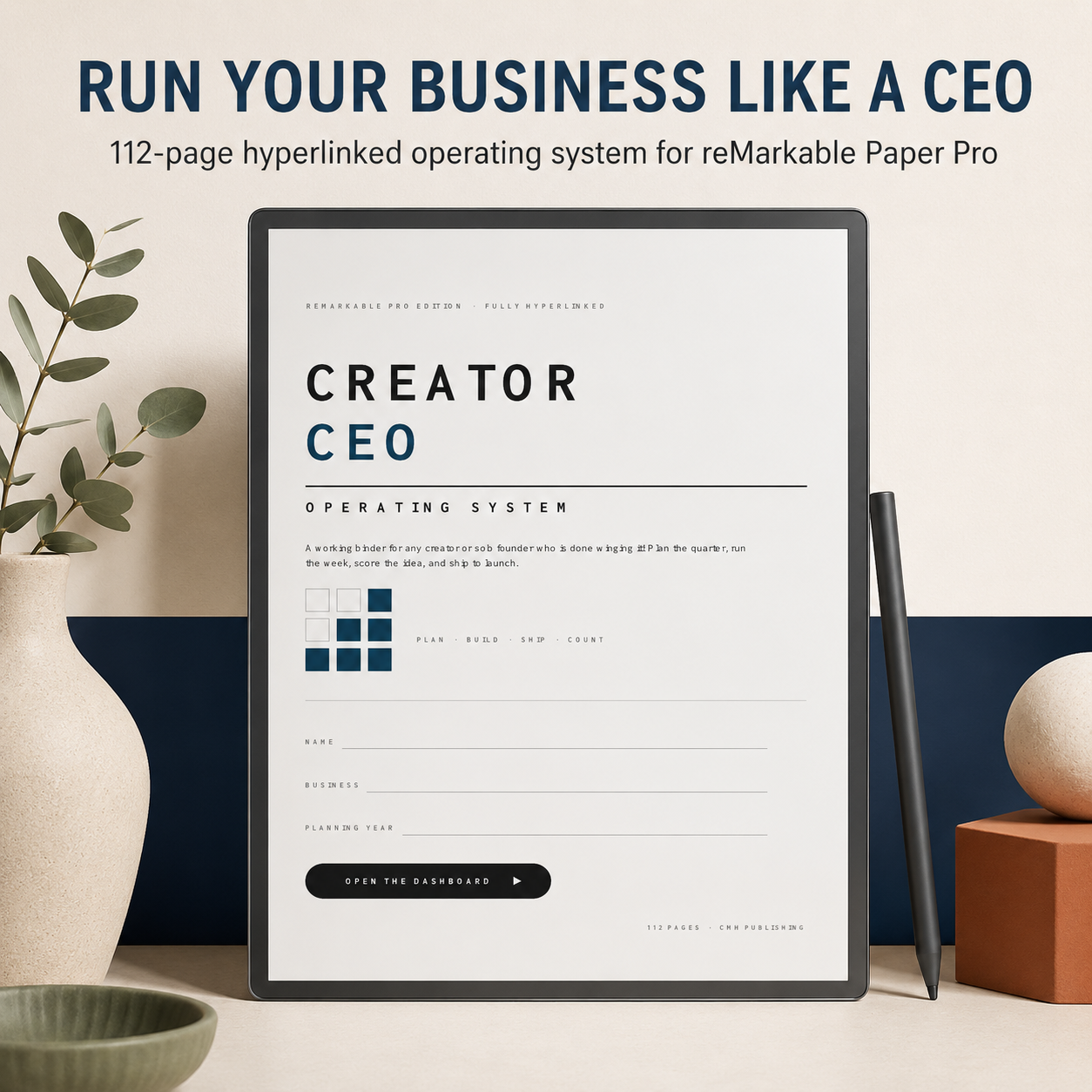 Small Business Digital Planner for reMarkable Paper Pro