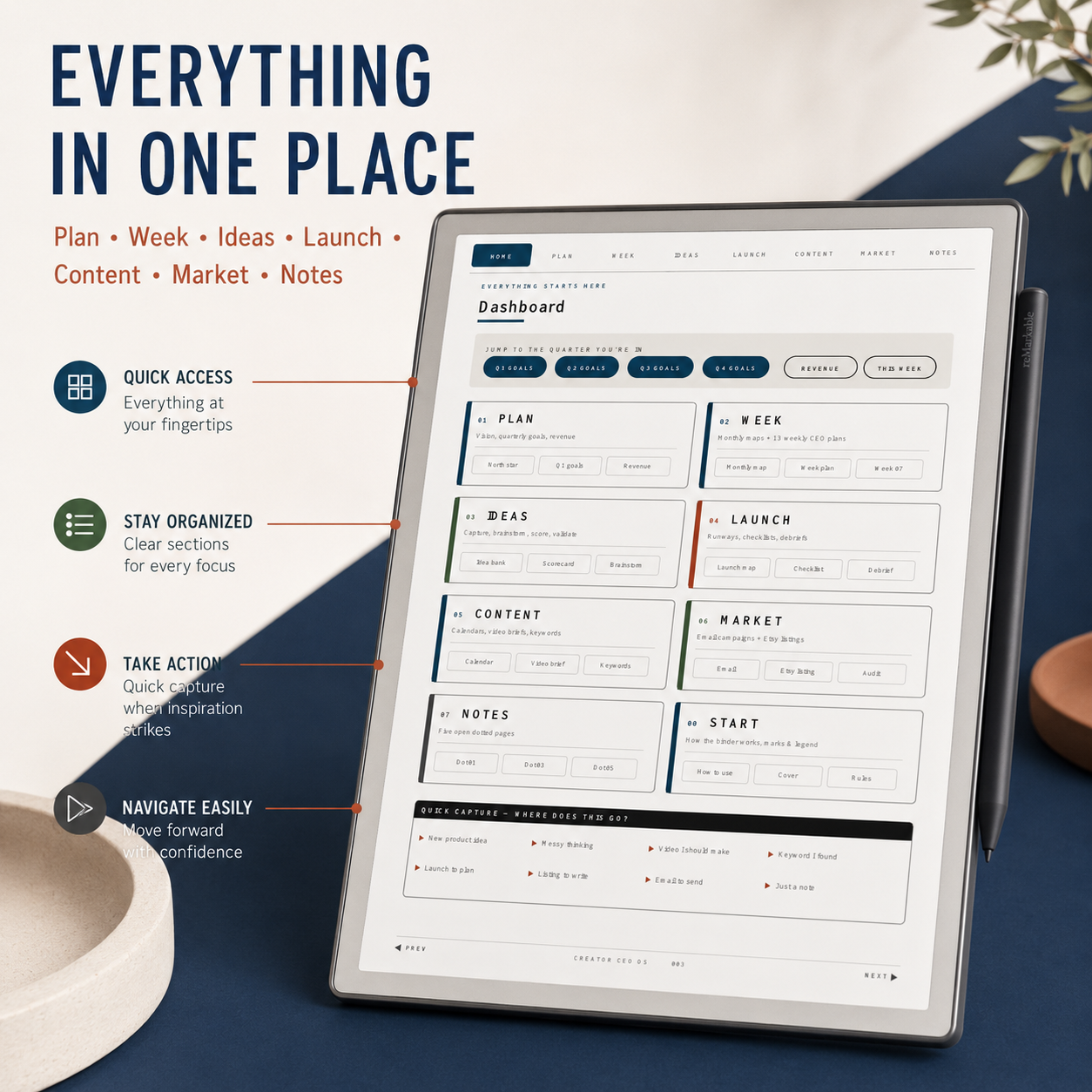 Small Business Digital Planner for reMarkable Paper Pro