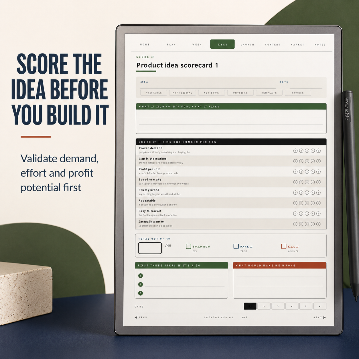 Small Business Digital Planner for reMarkable Paper Pro