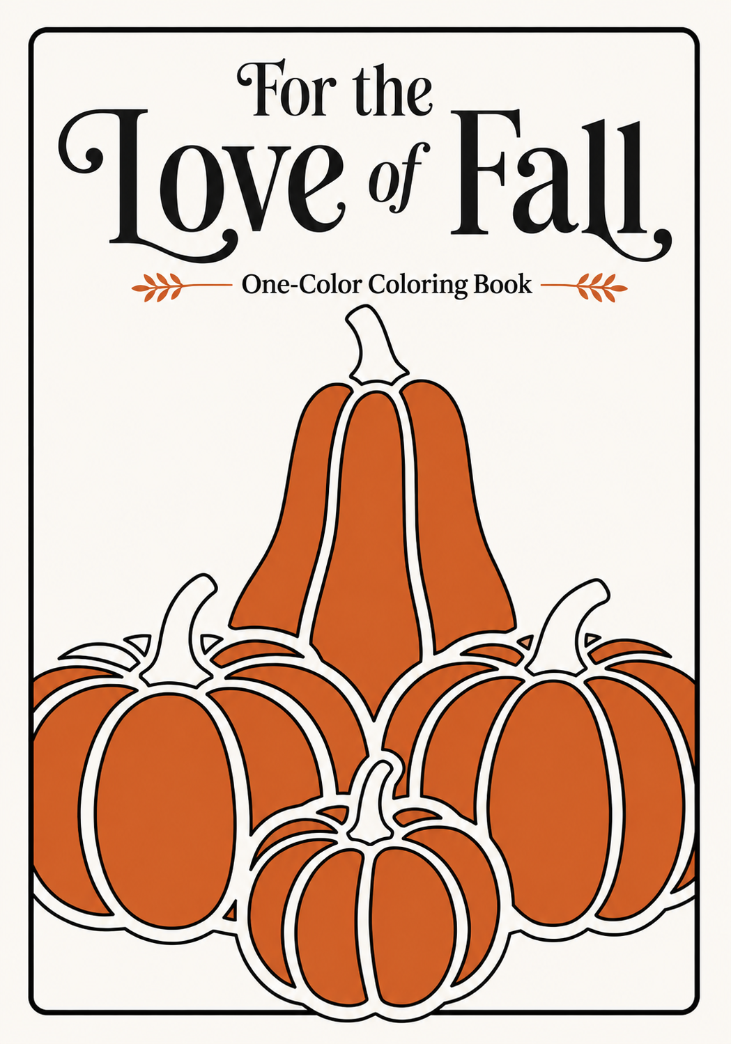 Fall One-Color Coloring Pages for Adults