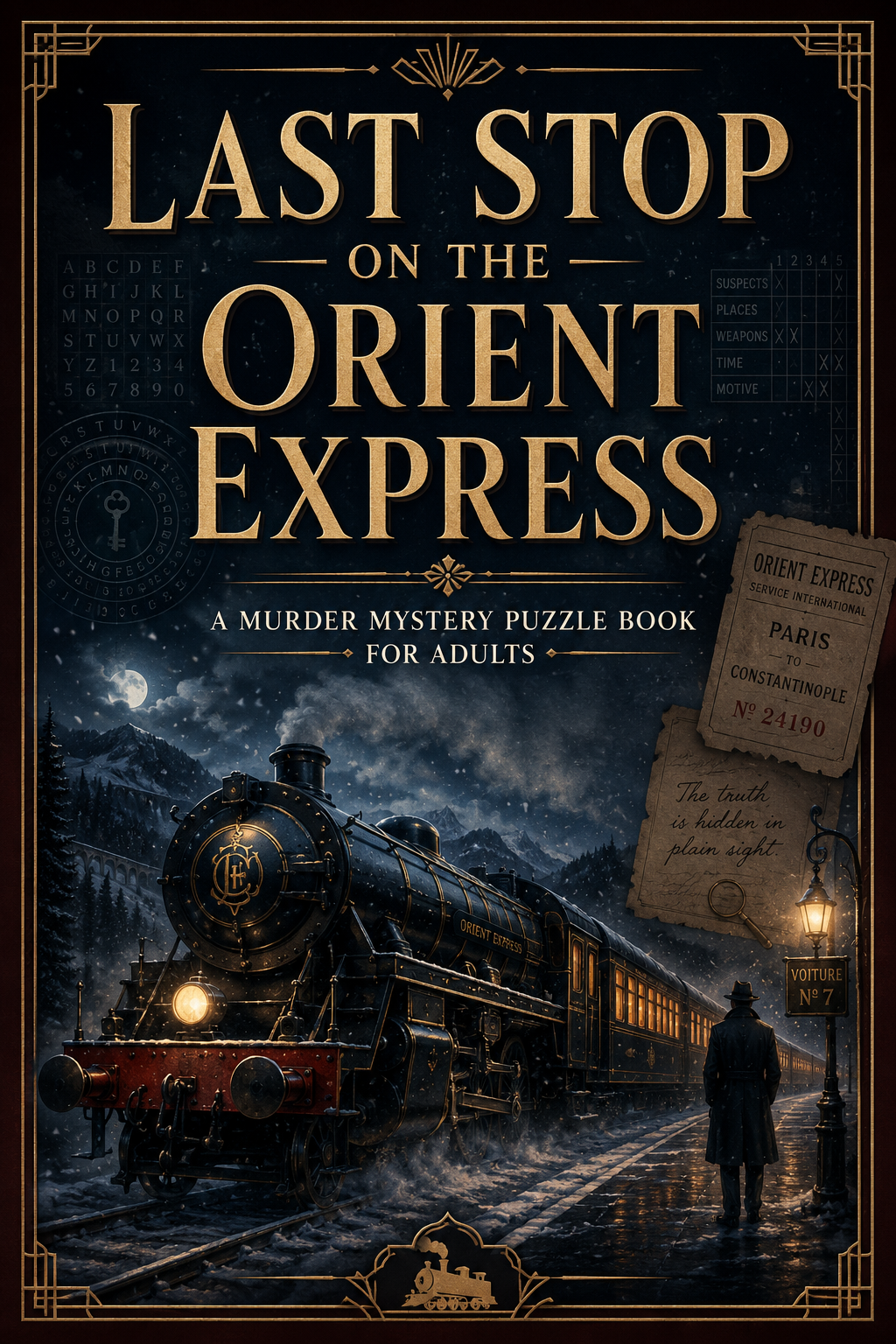 Last Stop on the Orient Express: 10 Murder Mystery Puzzle Cases for Adults, Digital PDF