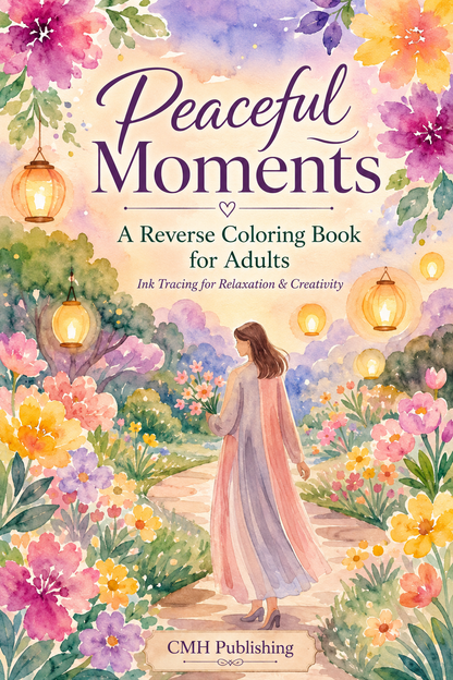 Peaceful Moments Reverse Coloring Book for Adults