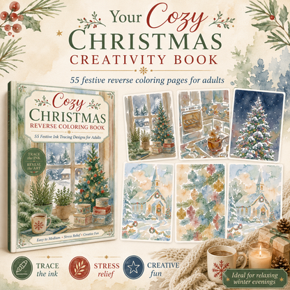 Cozy Christmas Reverse Coloring Book for Adults