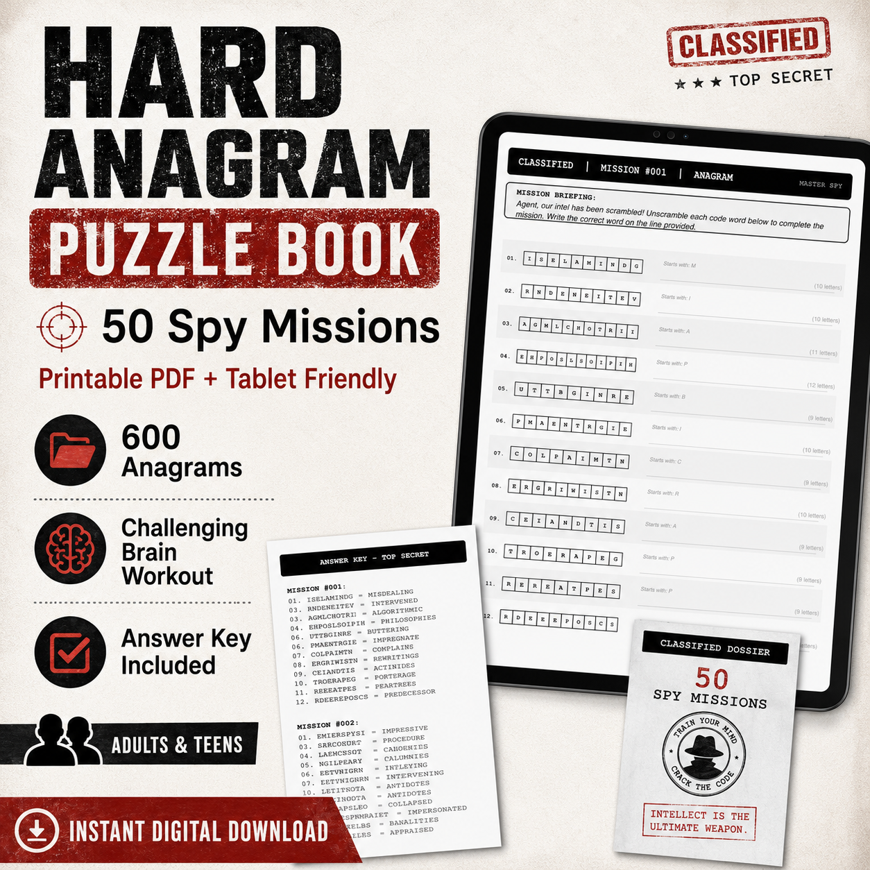 Hard Anagram Puzzle Book PDF Version