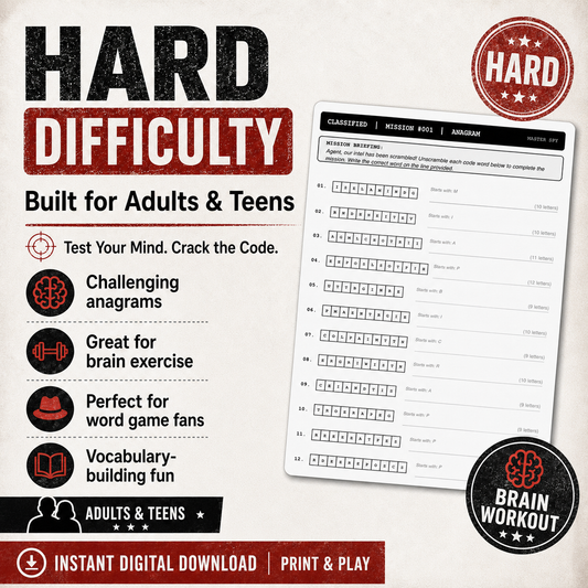 Hard Anagram Puzzle Book PDF Version