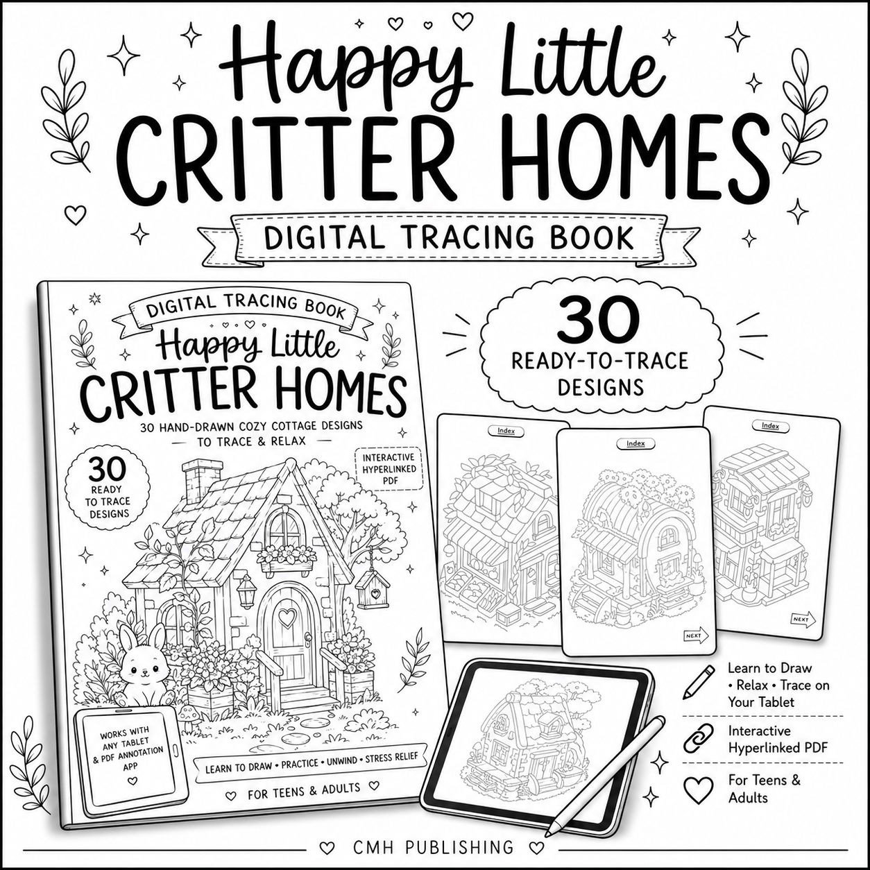 Happy Little Critter Homes Digital Tracing Book