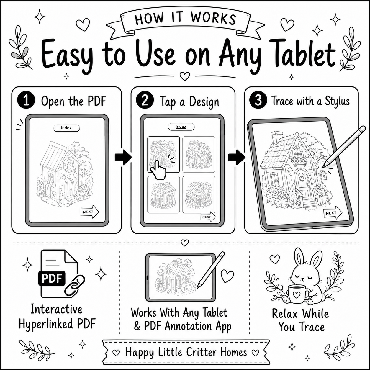 Happy Little Critter Homes Digital Tracing Book
