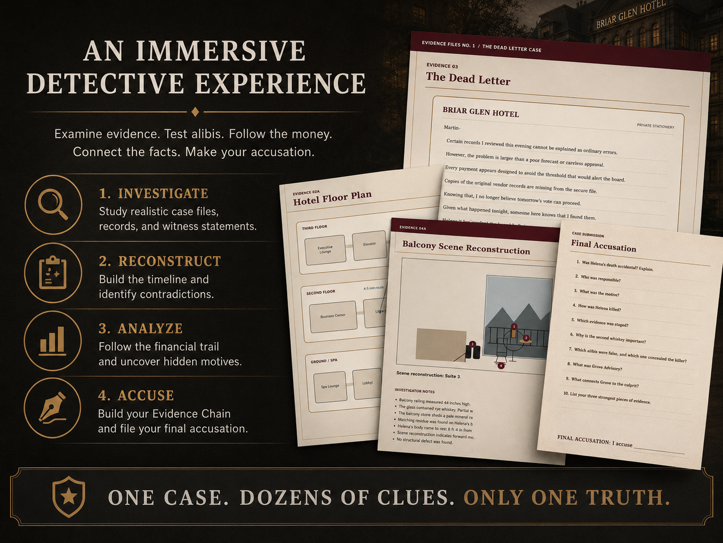 Printable Murder Mystery Game for Adults, Dead Letter Detective Case, Tablet Digital PDF