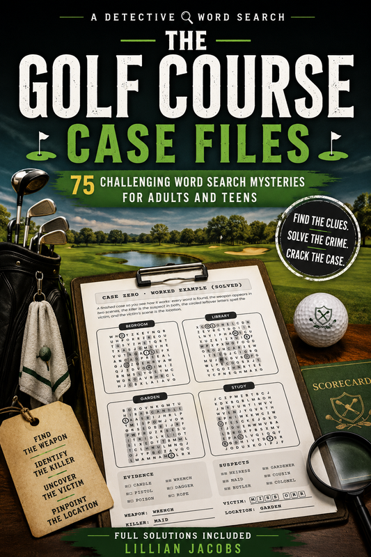 The Golf Course Case Files, 75 Challenging Whodunit Word Search Mysteries, PDF