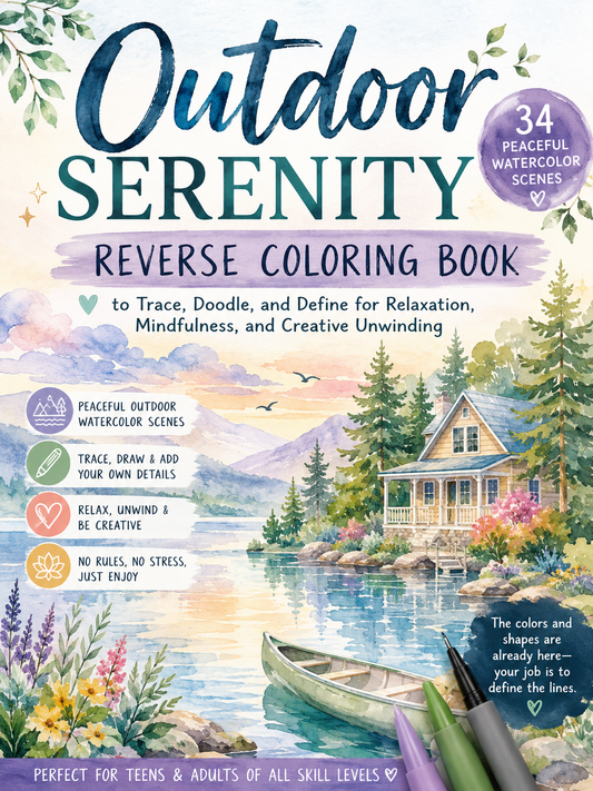 Outdoor Serenity Reverse Coloring Printable Book