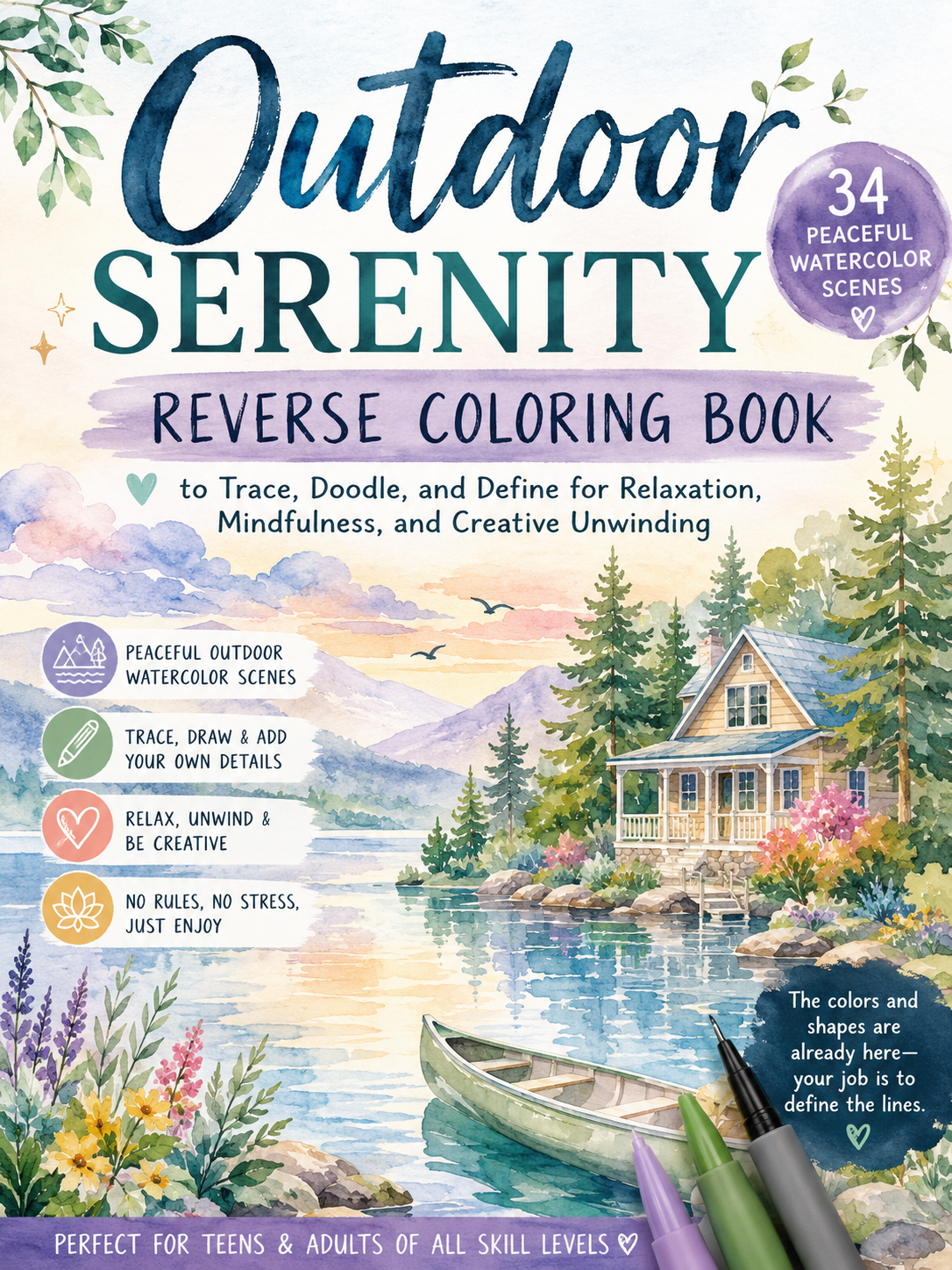 Outdoor Serenity Reverse Coloring Book
